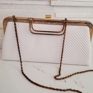 Vintage Rare Leather Fashions Luxury Chain Handbag Signed